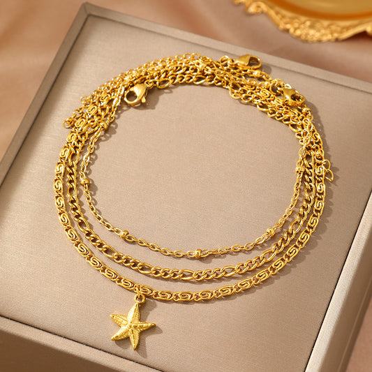 Star Anklet Gold Set