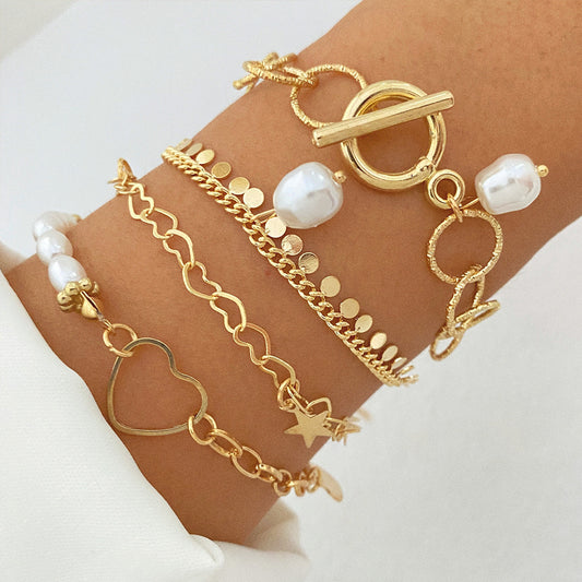 Dainty Pearl Chain Bracelet