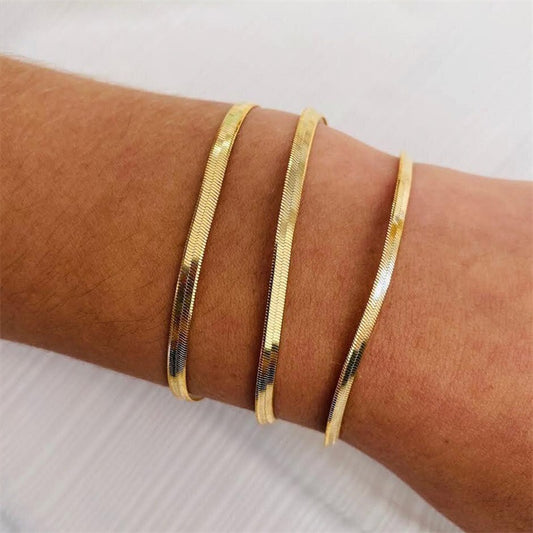 Dainty Gold Herringbone Bracelet
