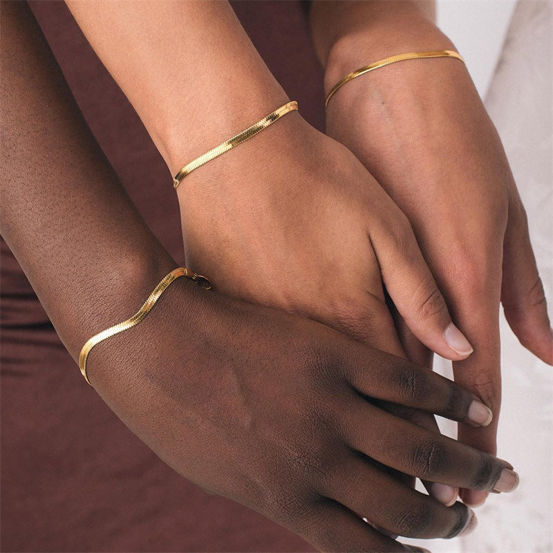 Dainty Gold Herringbone Bracelet