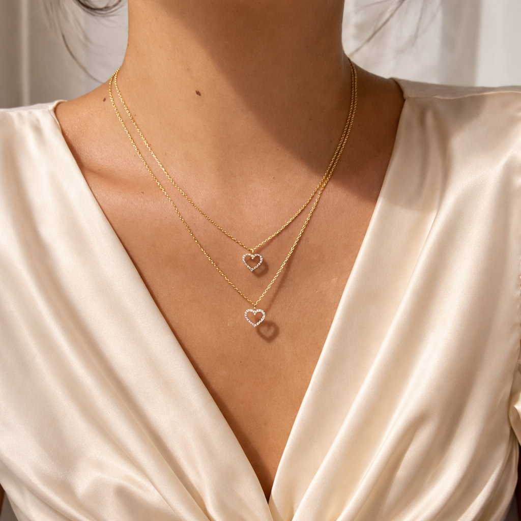 Double Charm Gold Necklace