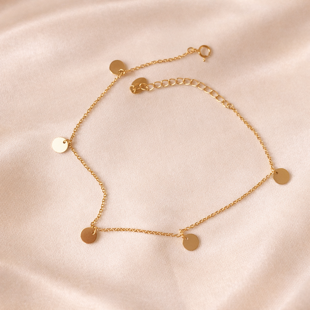 Dainty Gold Disc Anklet
