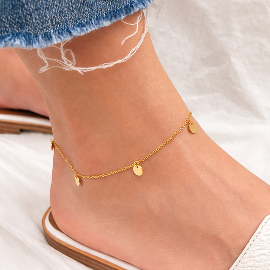 Dainty Gold Disc Anklet