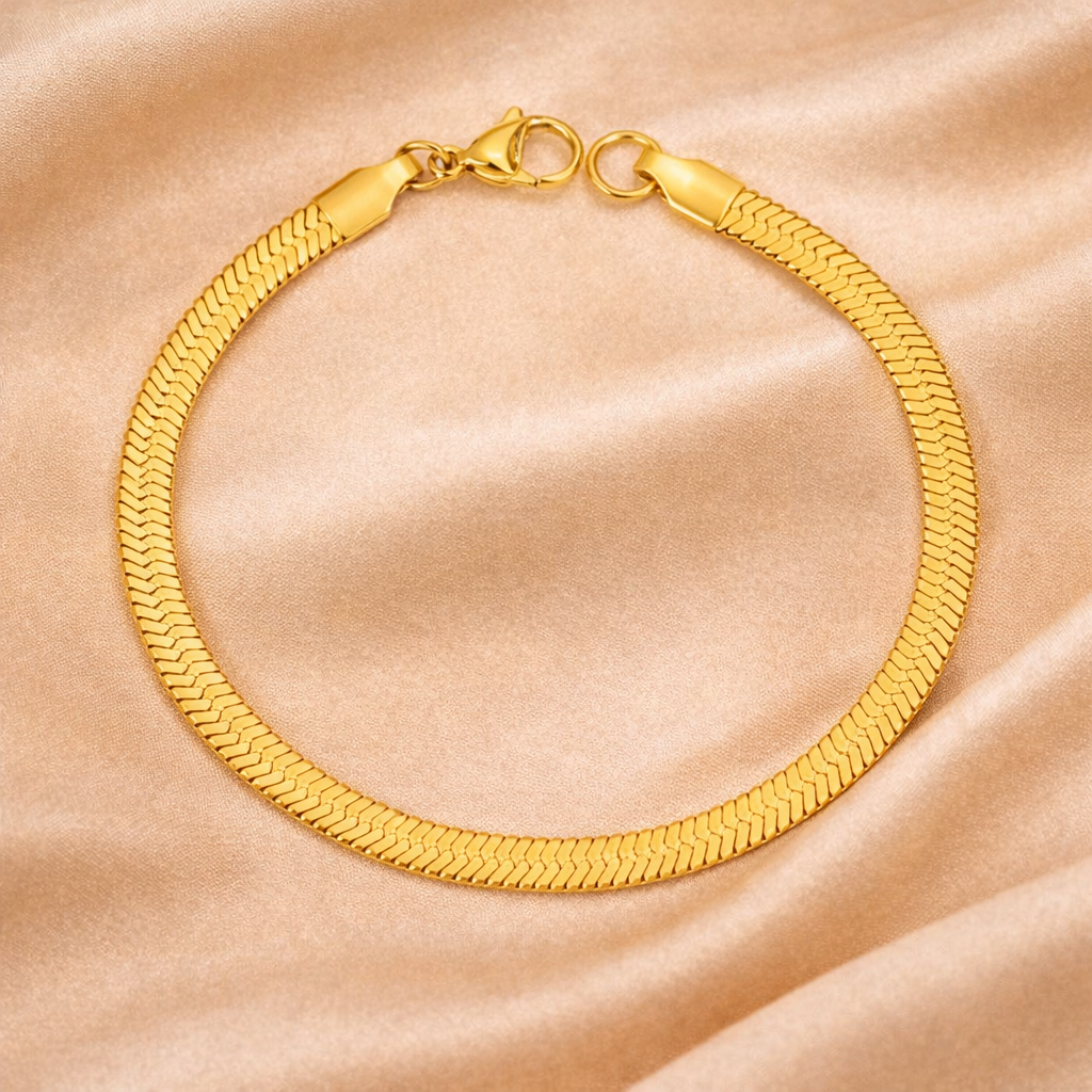 Dainty Gold Herringbone Bracelet