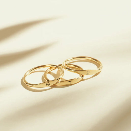 Zodiac Sign Gold Ring