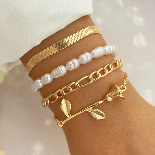 Dainty Pearl Chain Bracelet